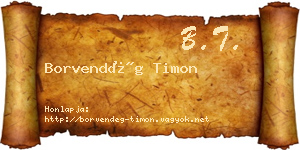 Borvendég Timon névjegykártya